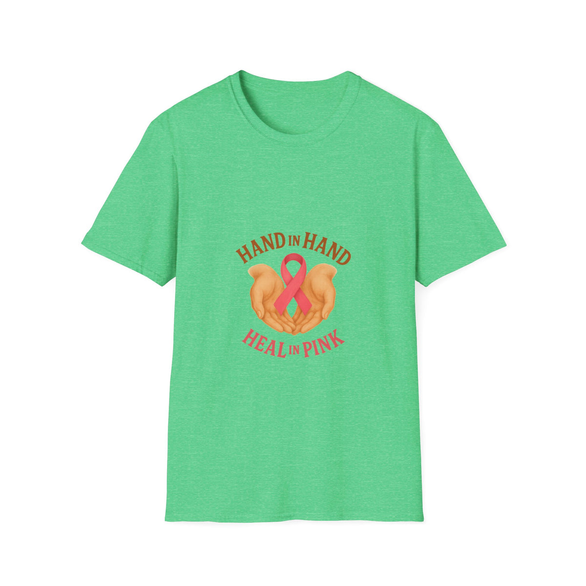 Breast Cancer Support T-Shirt – "Hand in Hand, Heal in Pink" Heart Ribbon Tee - Trending Now - October 2026