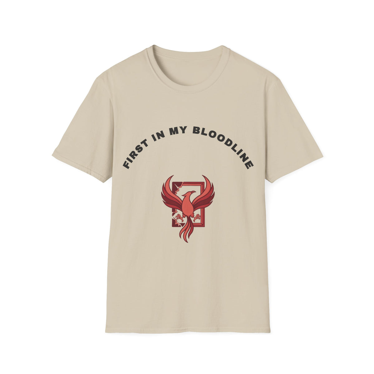 T-Shirt — “First In My Bloodline” Red Phoenix Emblem - Trending Now - September 2026