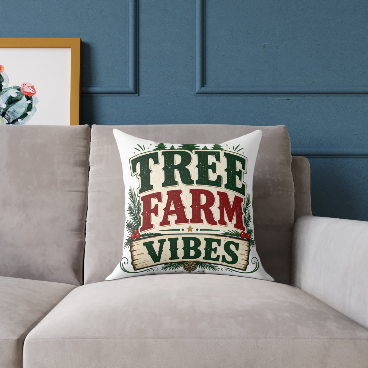 Christmas Tree Farm Vibes Pillow