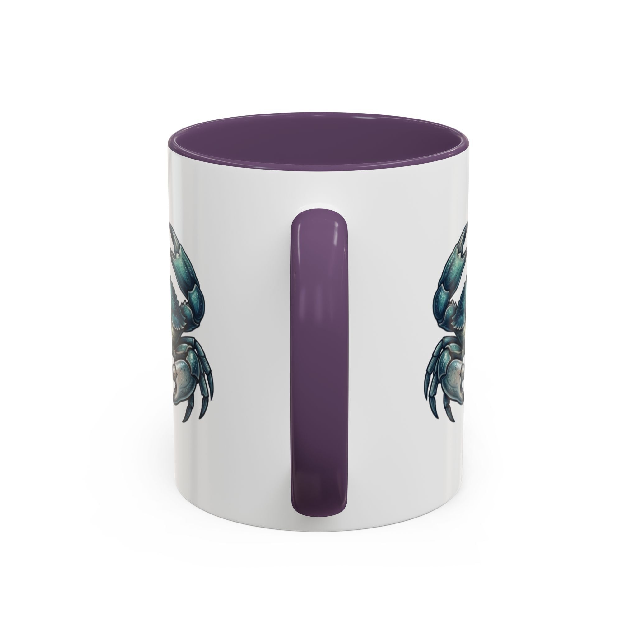 Crab Accent Coffee Mug – Blue Coastal Crab Artwork