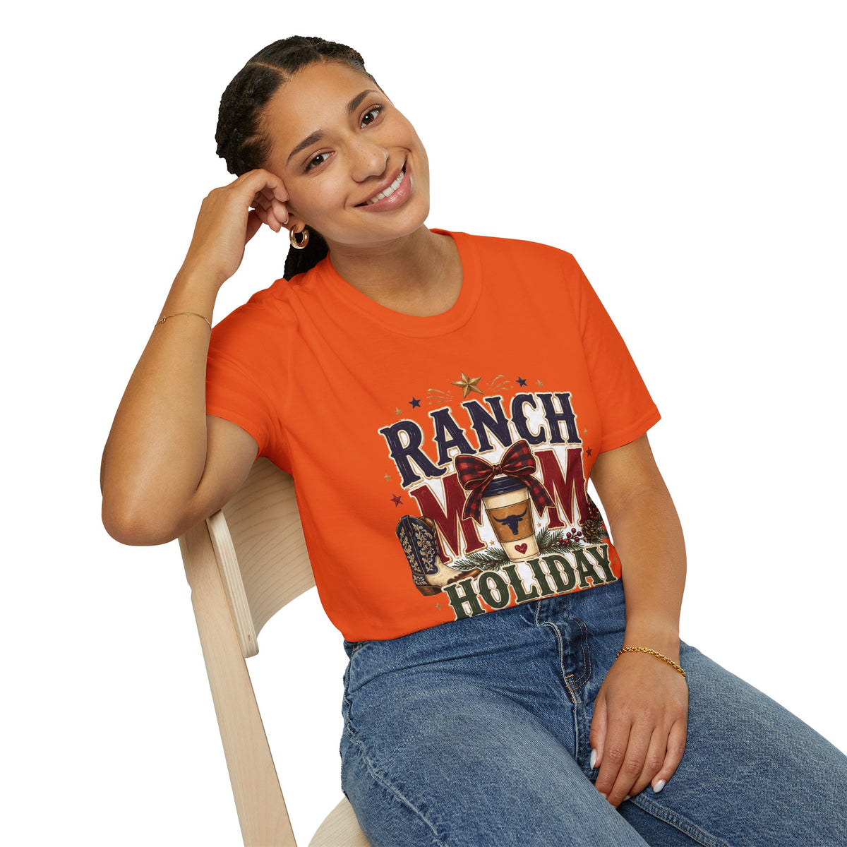 Ranch Mom Holiday Hustle T-Shirt — Festive Western Mom Tee