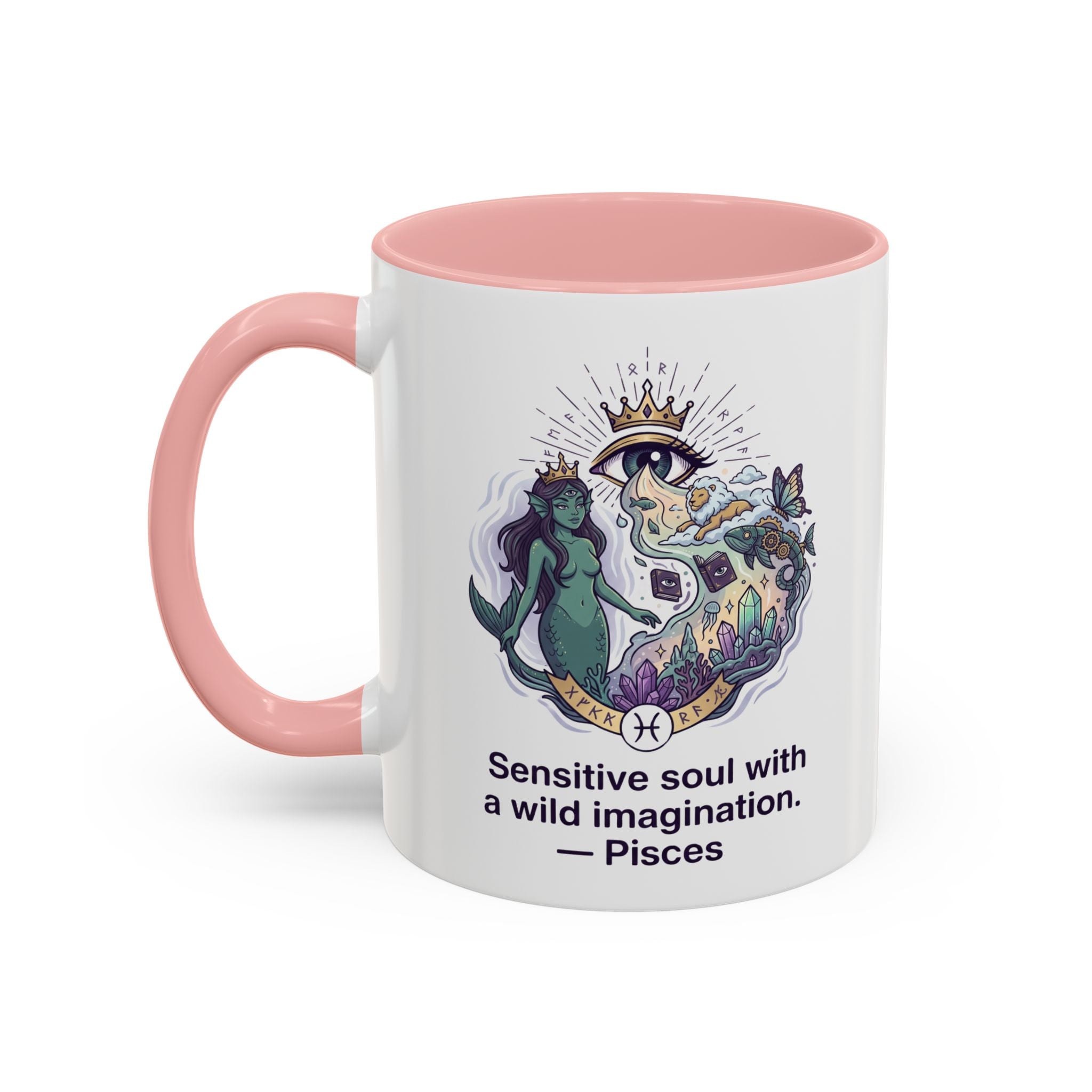 Pisces Coffee Mug — "Sensitive soul with a wild imagination" Astrological Zodiac Accent Mug