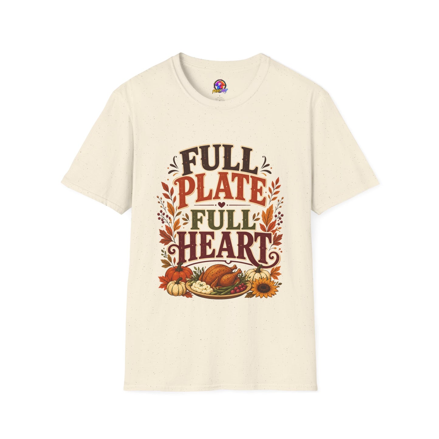 Thanksgiving T-Shirt - "Full Plate Full Heart" Fall Harvest Tee