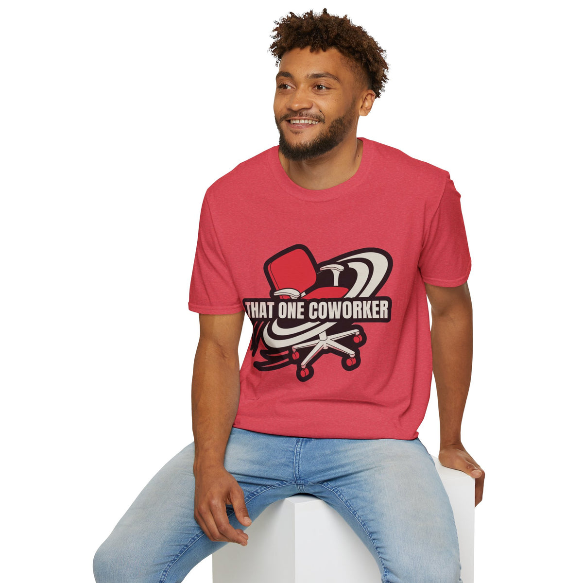 "That One Coworker" Graphic T-Shirt – Funny Office Chair Skateboard Tee - Trending Now - August 2026