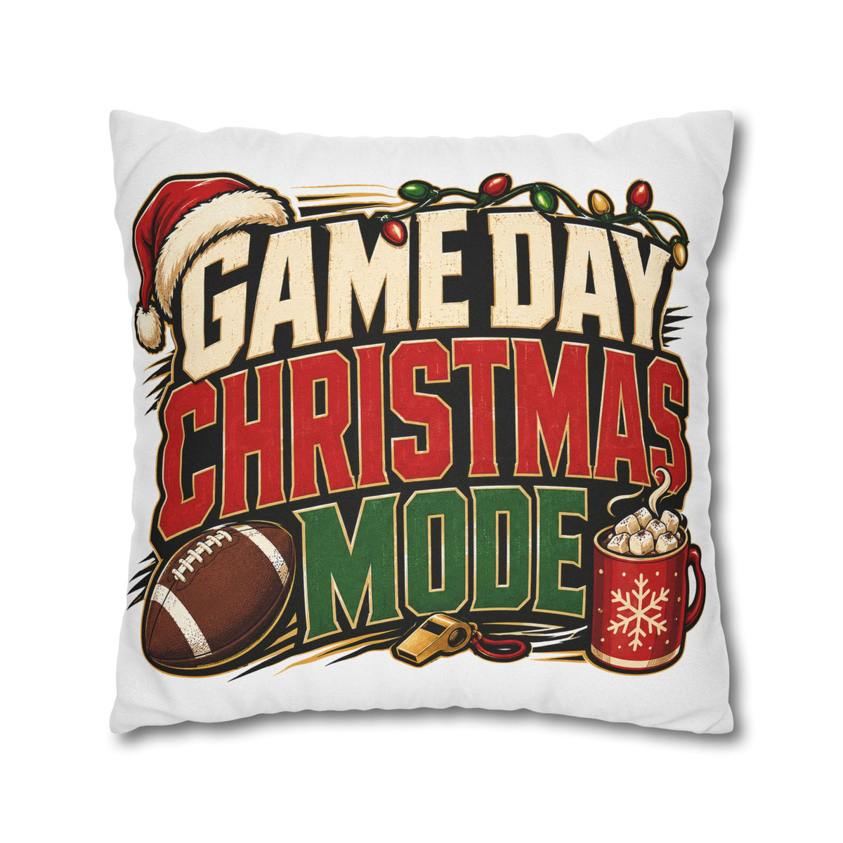 Game Day Christmas Mode Pillowcase Modern Day Christmas