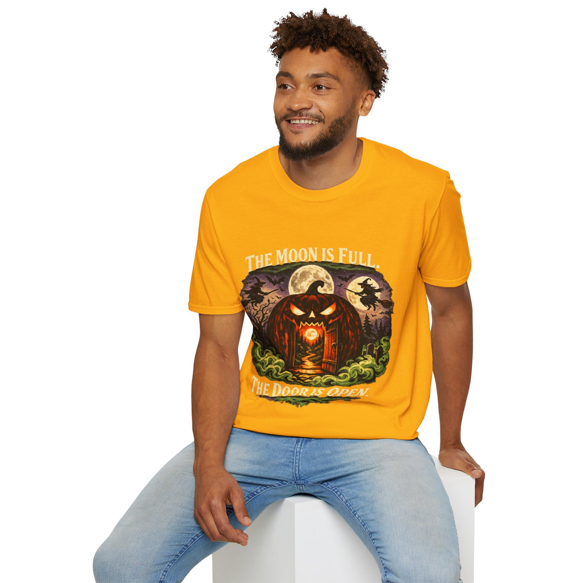 Halloween The Moon Is Full Unisex Softstyle T-Shirt
