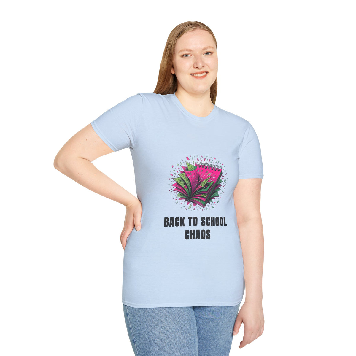 Back to School Chaos T-Shirt — Colorful Notebooks Graphic Tee for Students & Teachers - Trending Now - August 2026