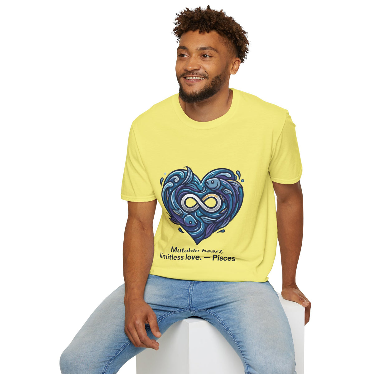 Pisces Infinity Heart T‑Shirt — Zodiac Ocean Love Tee