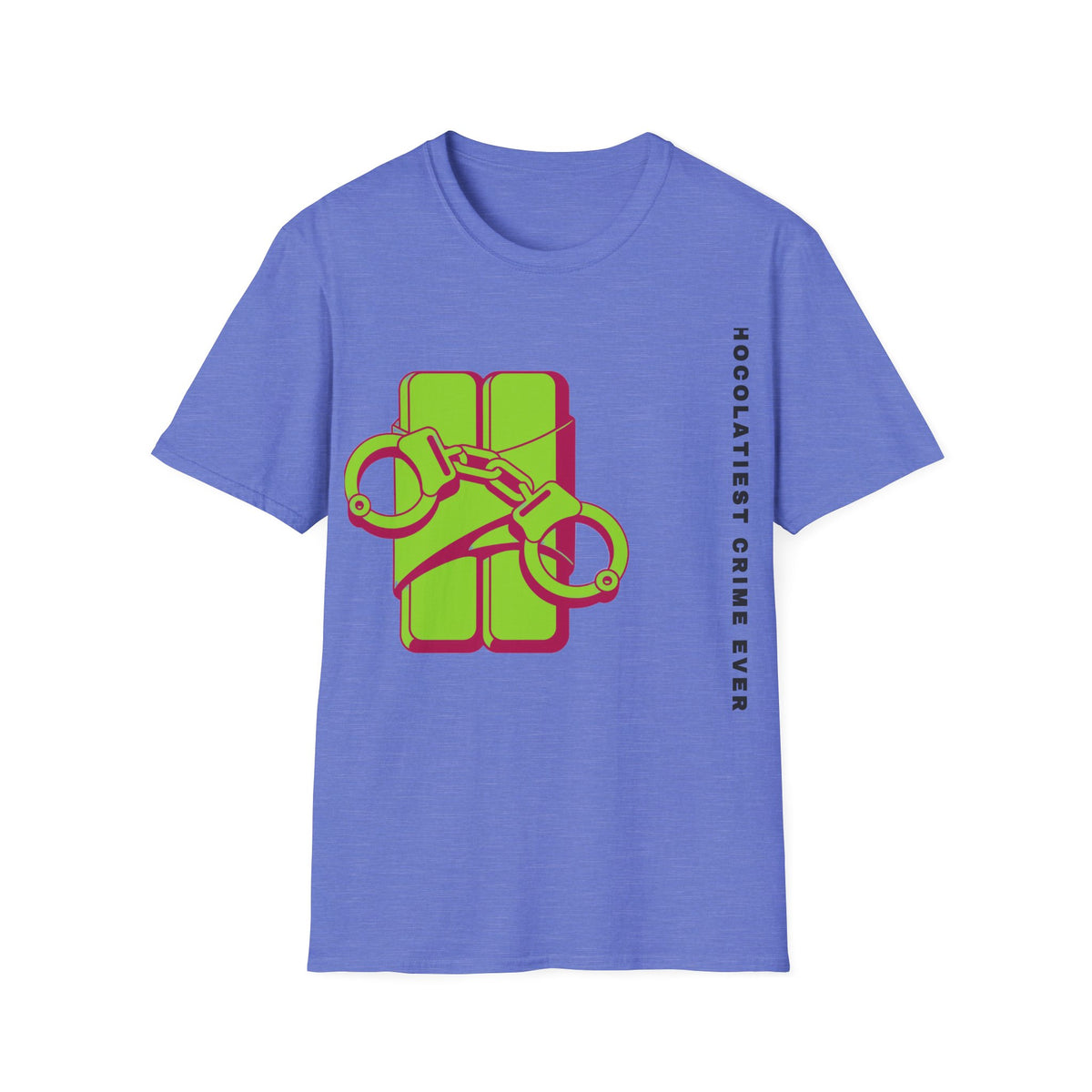 Chocolateie Graphic T‑Shirt — Green Candy Bar with Handcuffs Design - Trending Now - September 2026