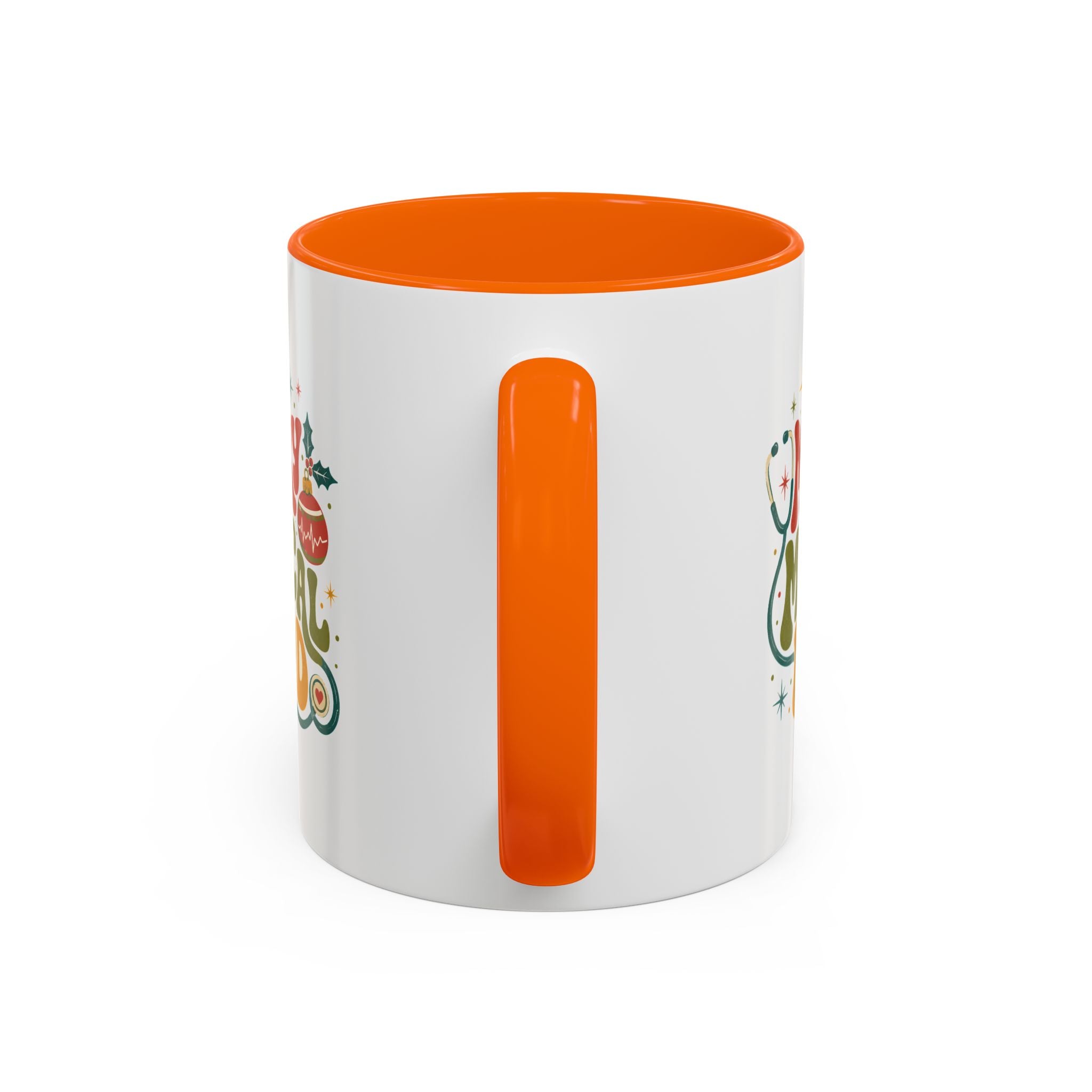 Modern Day Christmas Merry Medical Mood Accent Coffee Mug — Holiday Nurse & Doctor Gift