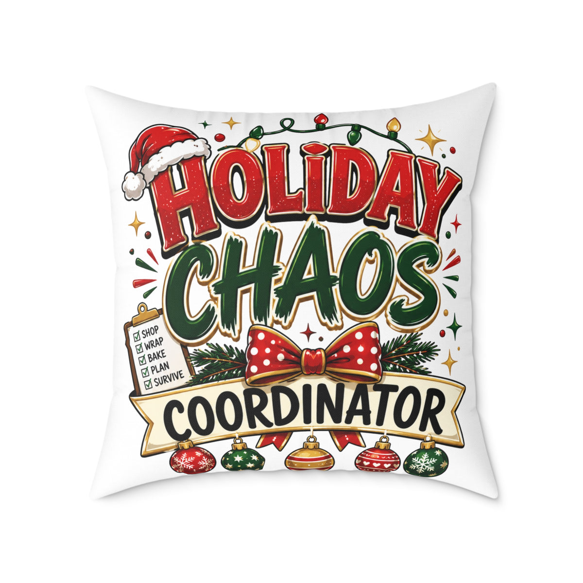 Christmas Holiday Chaos Coordinator Pillow