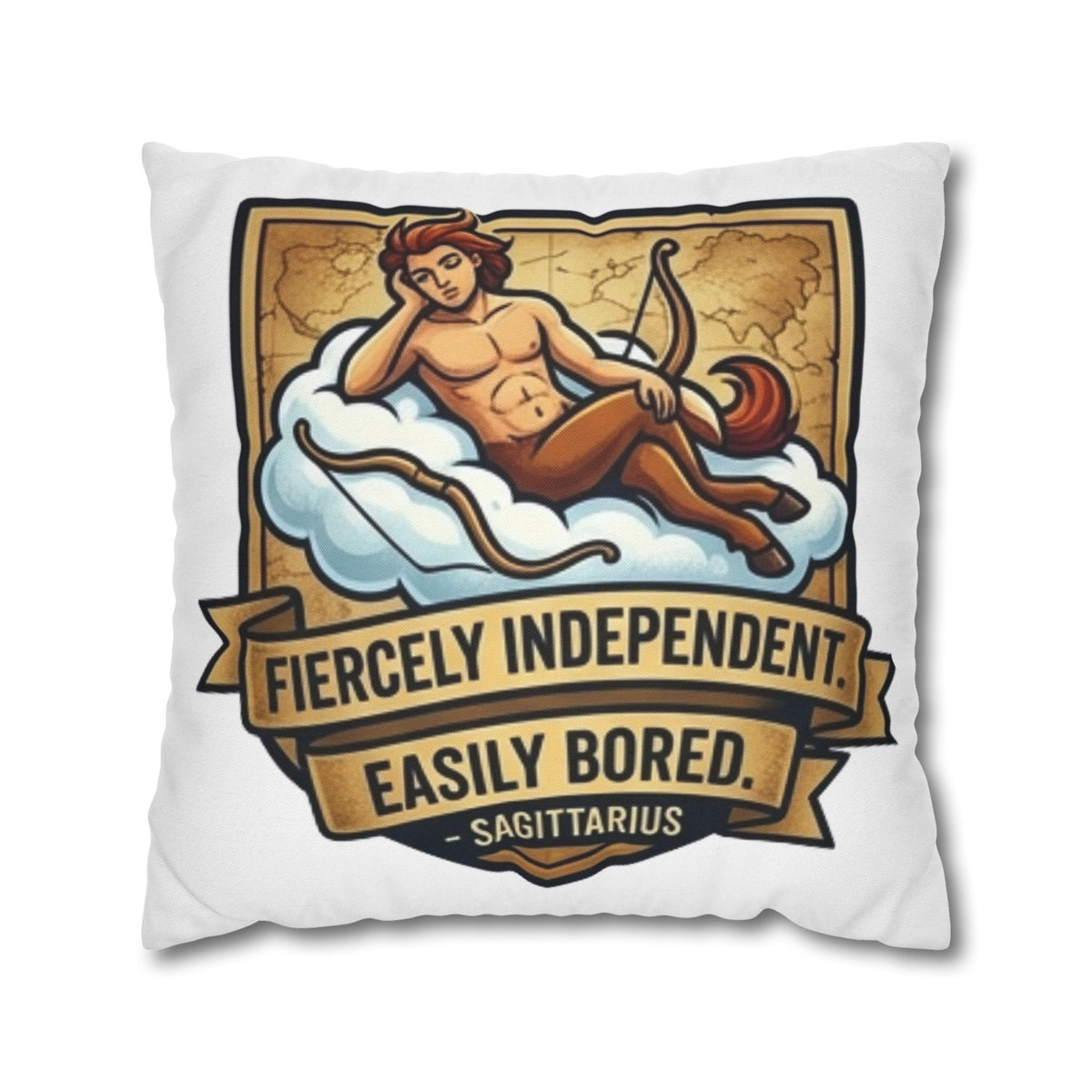 Sagittarius Zodiac Pillowcase – "Fiercely Independent, Easily Bored" Decorative Throw Pillow Cover