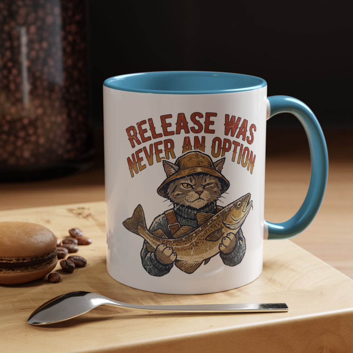 "Release Was Never An Option" Funny And Witty Accent Coffee Mug (11, 15oz)