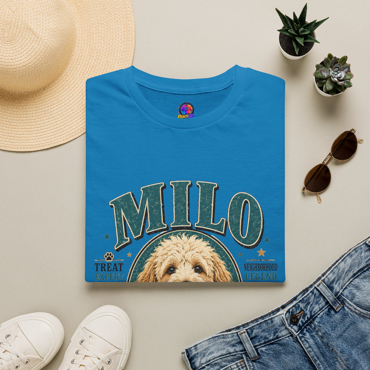 Dog Lover T-Shirt — "MILO" Personalized Pet Portrait Tee