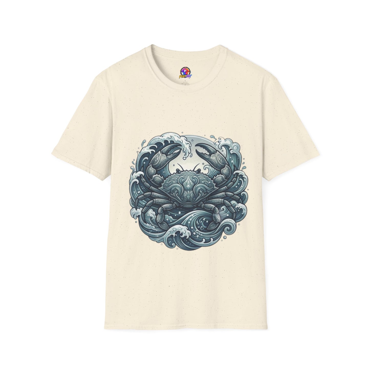 Crab and Waves Graphic T-Shirt — Coastal Oceanic Nautical Tee