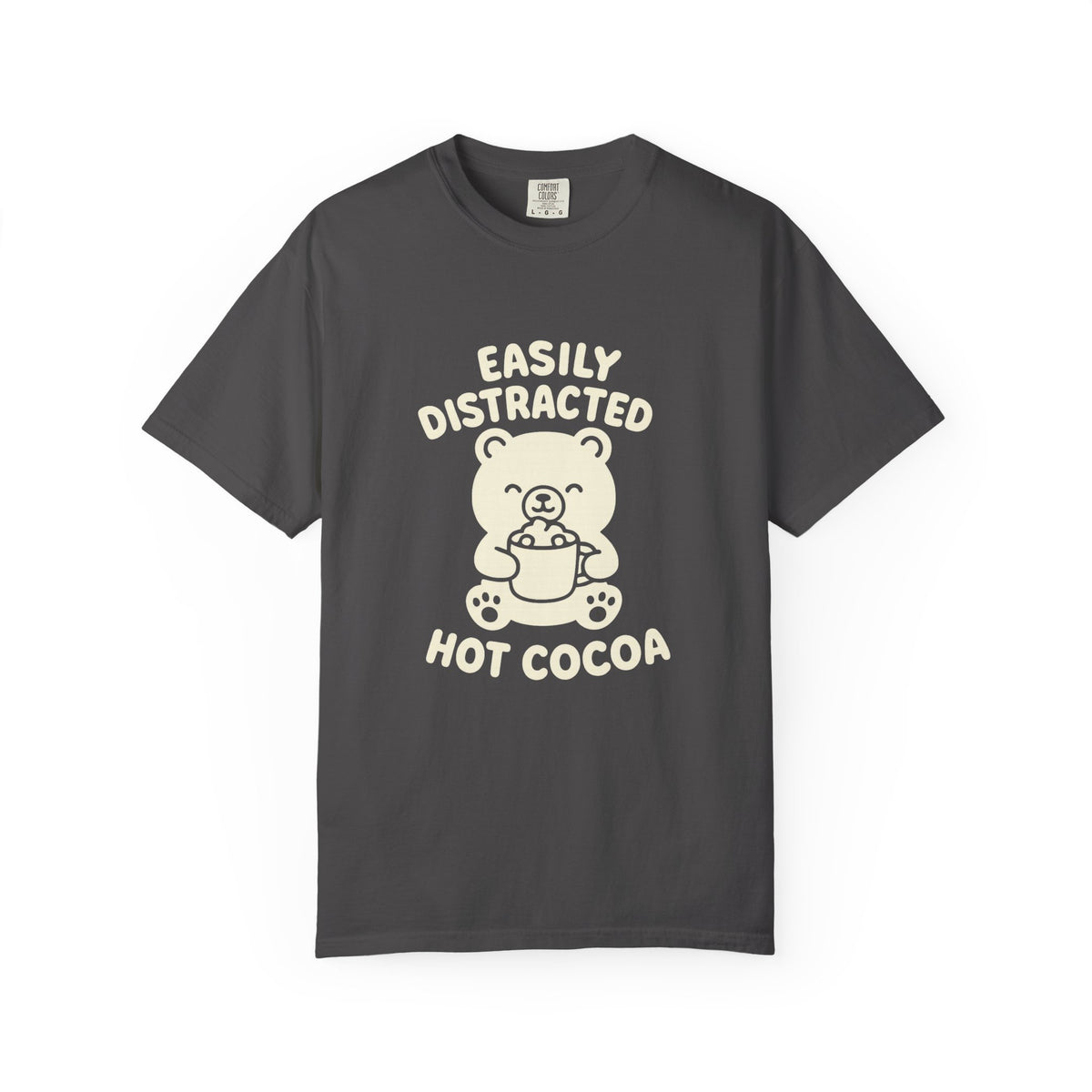 Hot Cocoa Bear T-Shirt — "Easily Distracted" Cute Winter Graphic Tee - Trending Now - October 2026