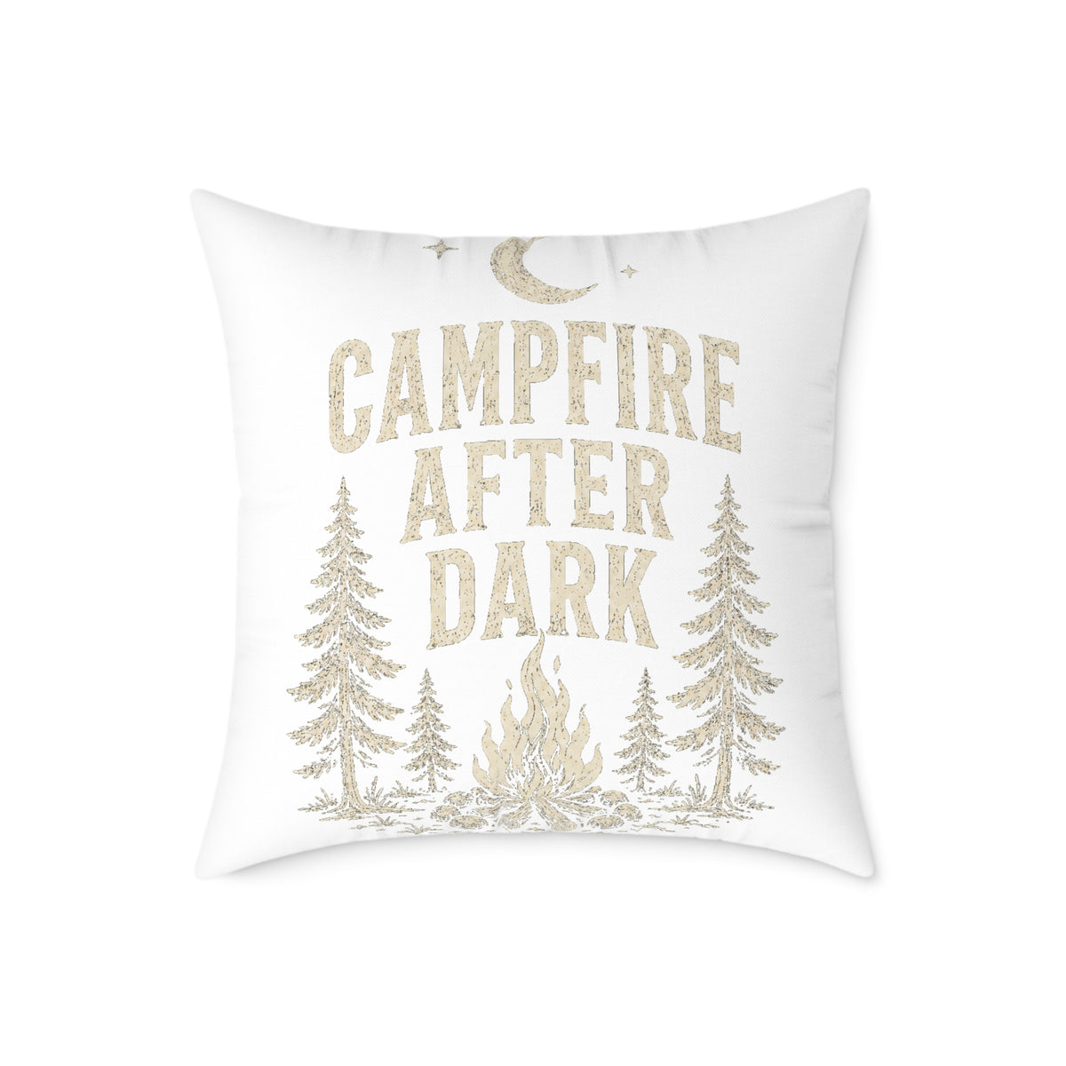 Campfire After Dark Throw Pillow Milo Bailey Dog Dad Mom — Outdoor Cabin Decor