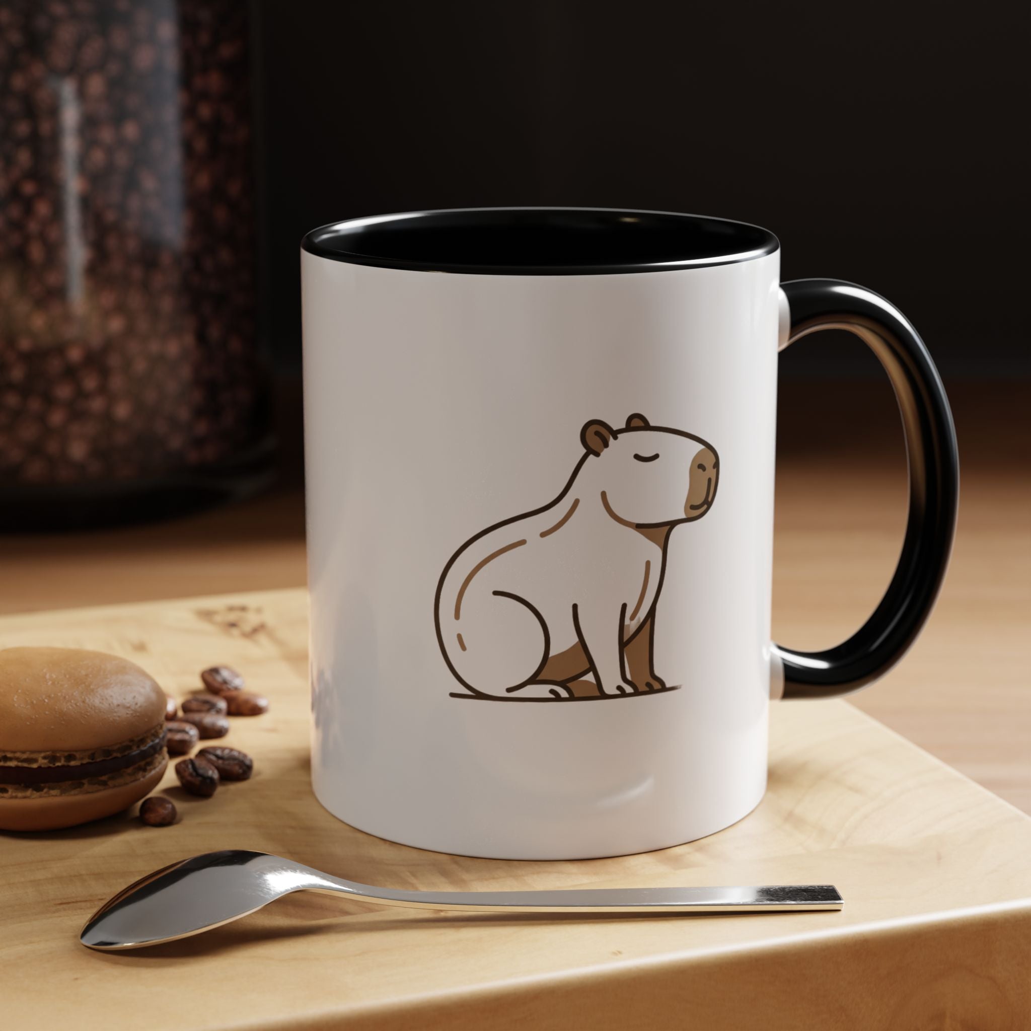Funny Capybara Coffee Mug — Cute Relaxed Capybara Accent Mug