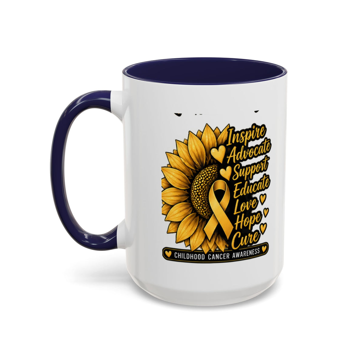 Childhood Cancer Awareness Sunflower Accent Coffee Mug (11/15oz)