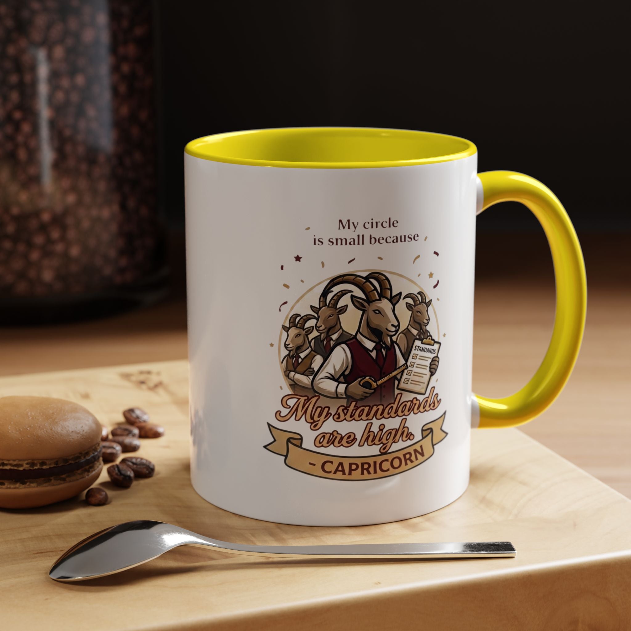Capricorn Coffee Mug — "My Standards Are High" Zodiac Accent Mug (11/15oz)