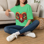 Aries Zodiac Ram Skull T-Shirt — Bold Goat Horn Graphic Tee (Aries/Zodiac)