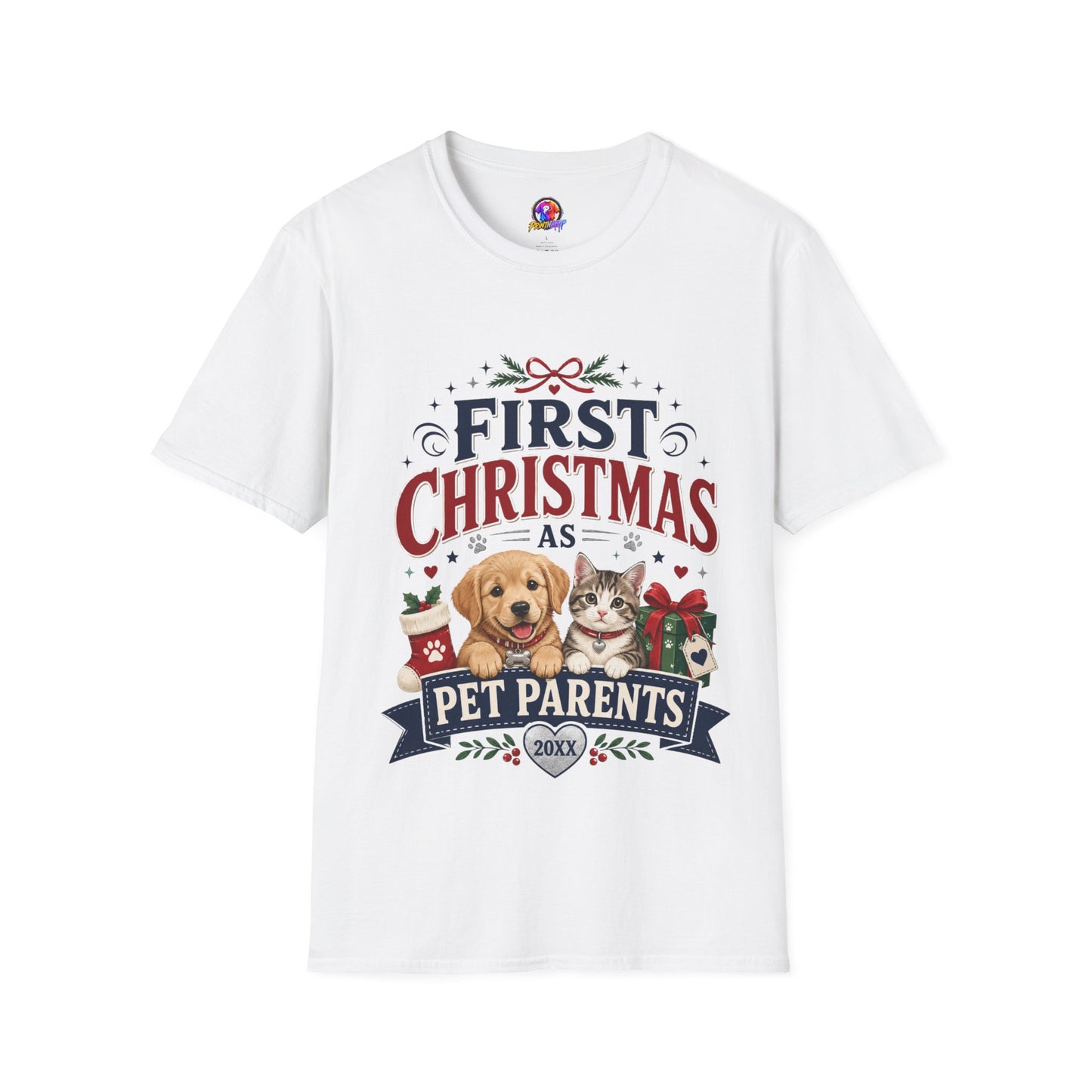 T-Shirt — "First Christmas as Pet Parents" Holiday Tee