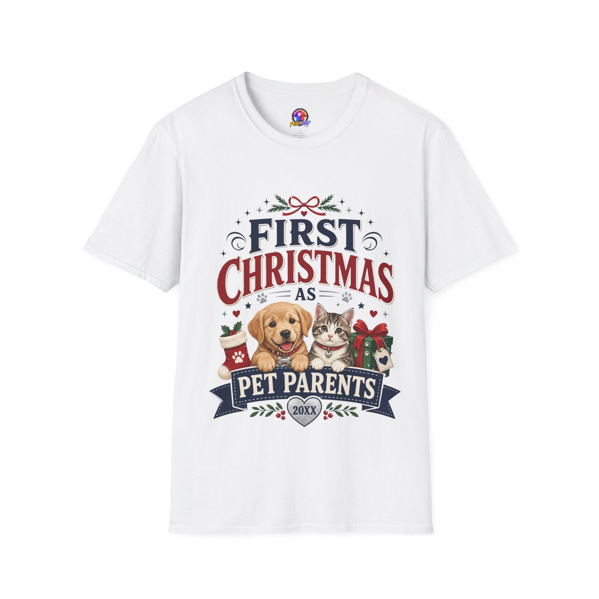 T-Shirt — "First Christmas as Pet Parents" Holiday Tee