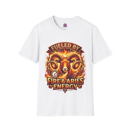 Fueled By Fire & Aries Energy T-Shirt — Zodiac Ram Graphic Tee