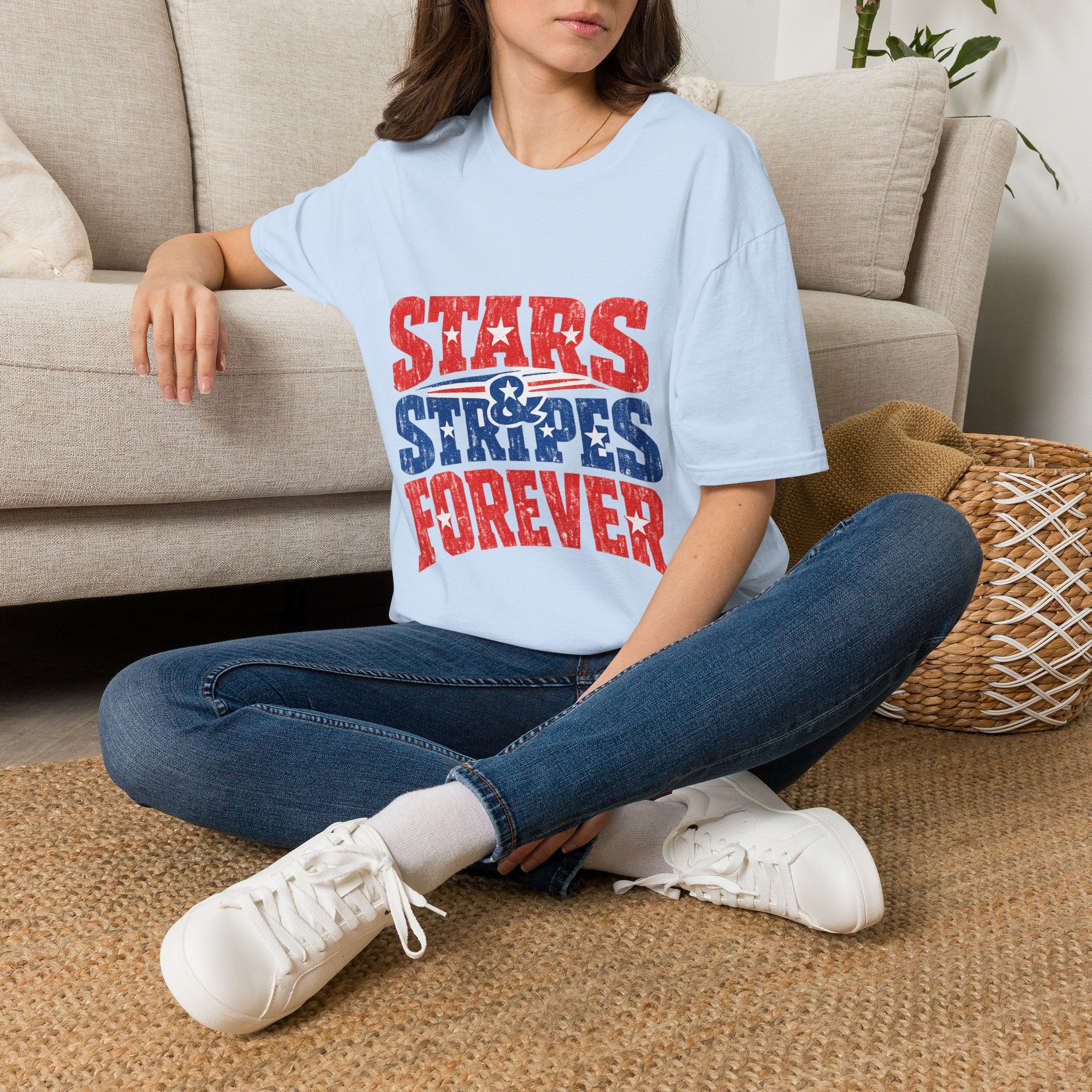 USA Stars & Stripes Forever T-Shirt — Patriotic Red White Blue Graphic Tee