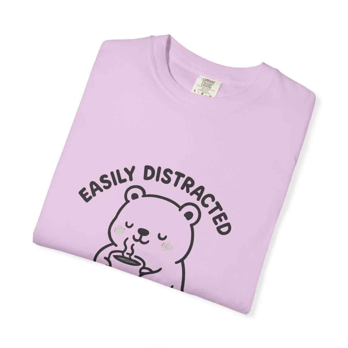 Hot Cocoa Bear T-Shirt — "Easily Distracted" Cute Winter Graphic Tee - Trending Now - October 2026