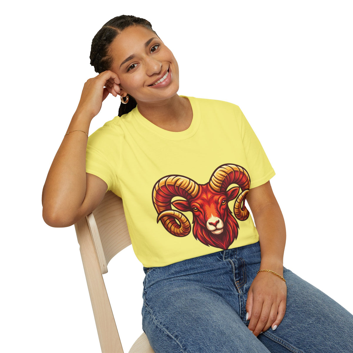 Aries Zodiac Ram Skull T-Shirt — Bold Goat Horn Graphic Tee (Aries/Zodiac)