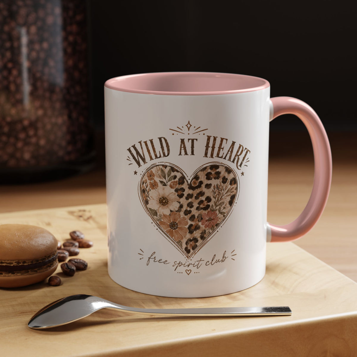 Milo Bailey Dog Dad Mom Wild at Heart Leopard Heart Accent Coffee Mug – Floral Boho