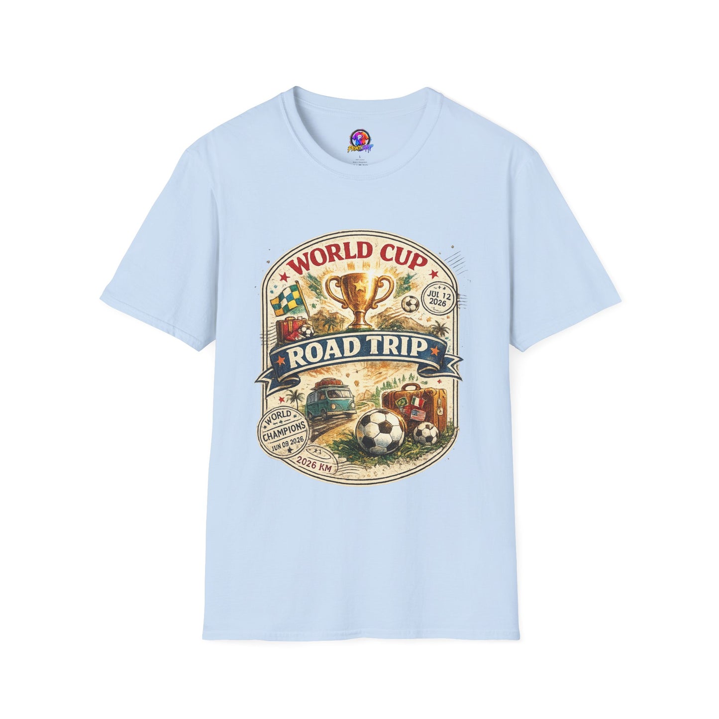 World Cup Road Trip T-Shirt — Vintage Soccer Trophy Design