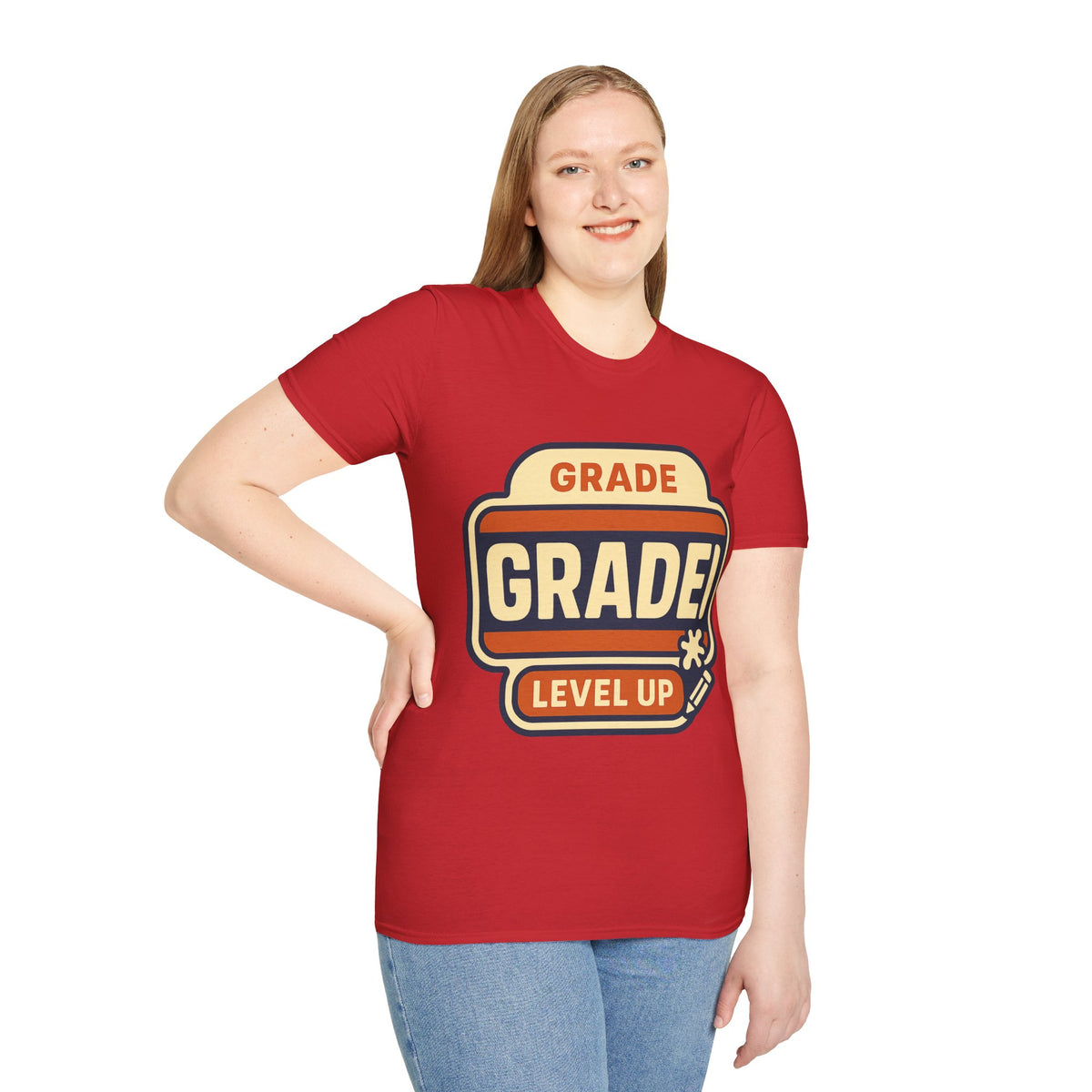 Grade Up Retro Badge T‑Shirt — "GRADE! LEVEL UP" Gamer Teacher Gift - Trending Now - August 2026