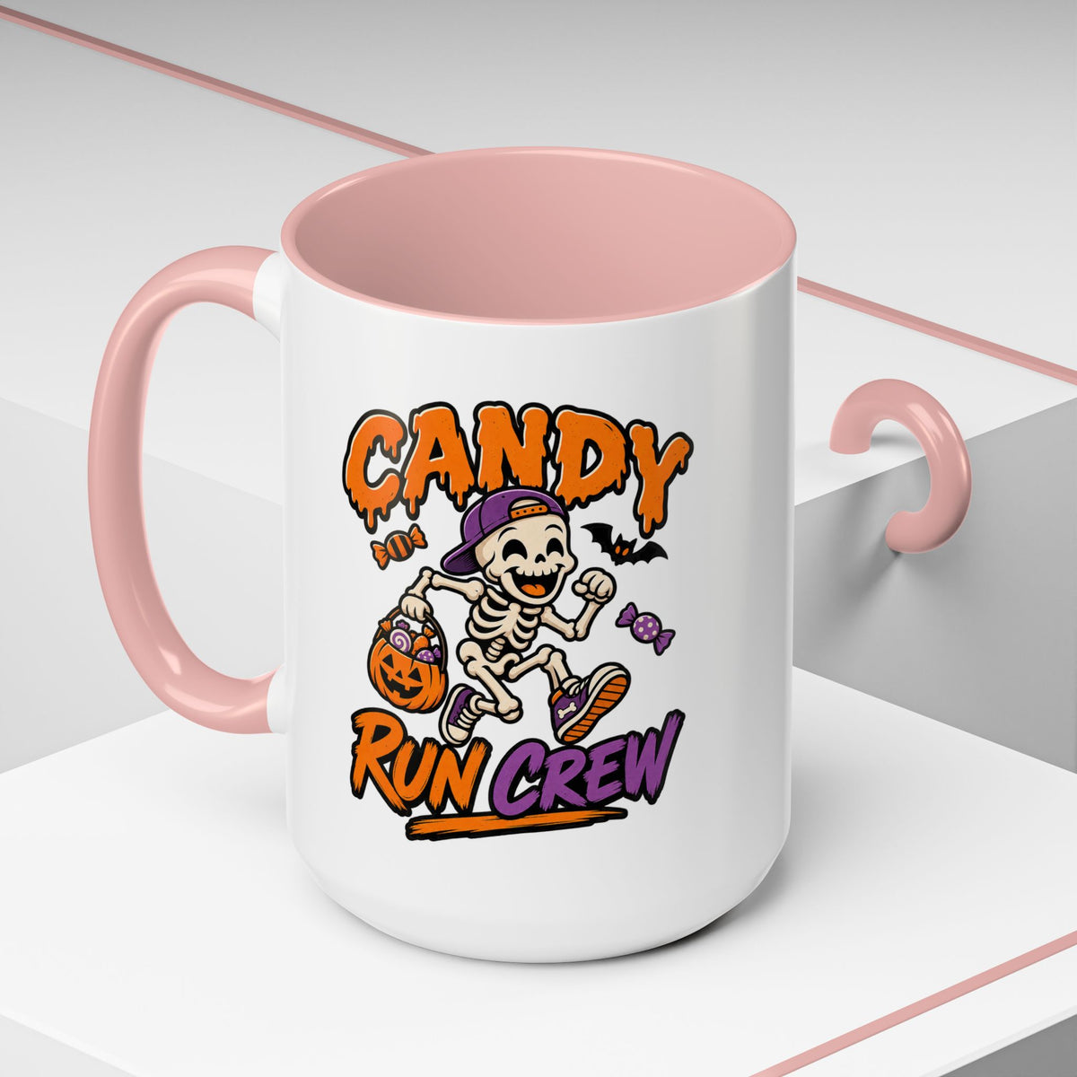 Candy Run Crew Coffee Mug — Halloween Skeleton Trick-or-Treat Accent Mug (11/15oz)