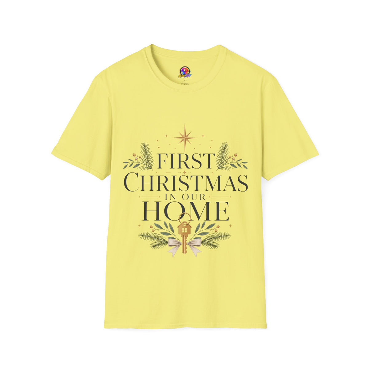 First Christmas T-Shirt — 'First Christmas in Our Home' Elegant Holiday Tee