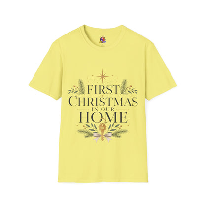 First Christmas T-Shirt — 'First Christmas in Our Home' Elegant Holiday Tee