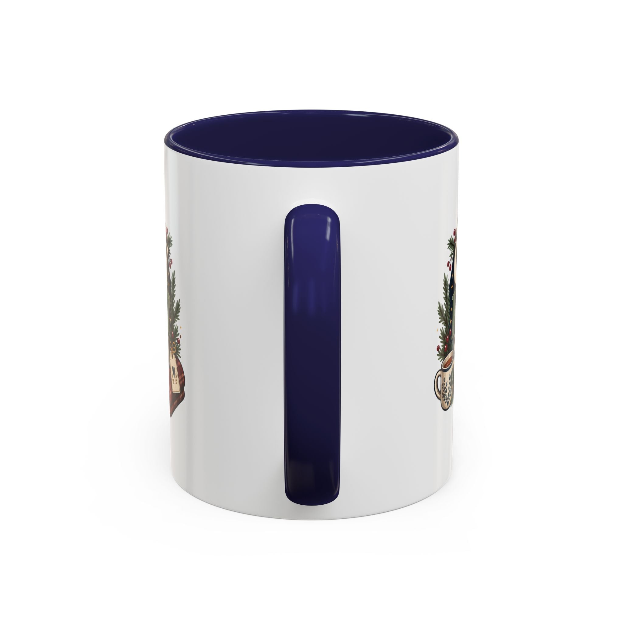 Modern Day Christmas Cozy Reset Season Mug — Holiday Coffee Cup with Blanket & Tea Tag Design