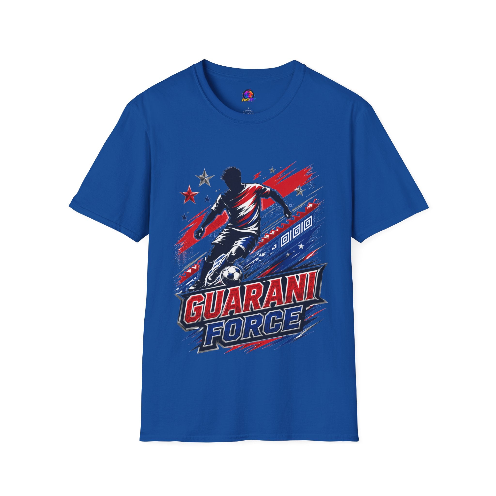 Paraguay Guarani Force Soccer T-Shirt — Red, White & Blue Futbol Fan Tee