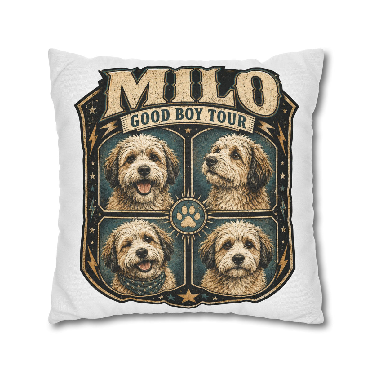 Milo "Good Boy Tour" Decorative Pillowcase Milo Bailey Dog Dad Mom