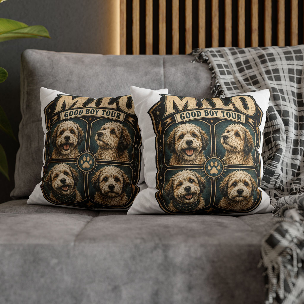 Milo "Good Boy Tour" Decorative Pillowcase Milo Bailey Dog Dad Mom