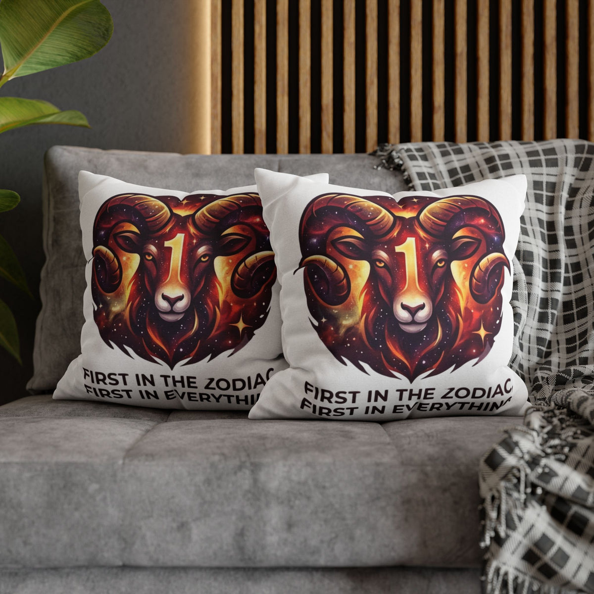 Aries Pillowcase Aries Zodiac Pillow — "First in the Zodiac, First in Everything" Decorative Throw Pillow