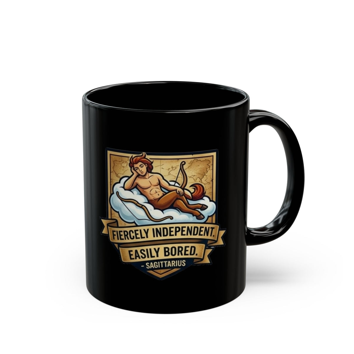 Sagittarius Mug — 'Fiercely Independent, Easily Bored' Zodiac Coffee Cup