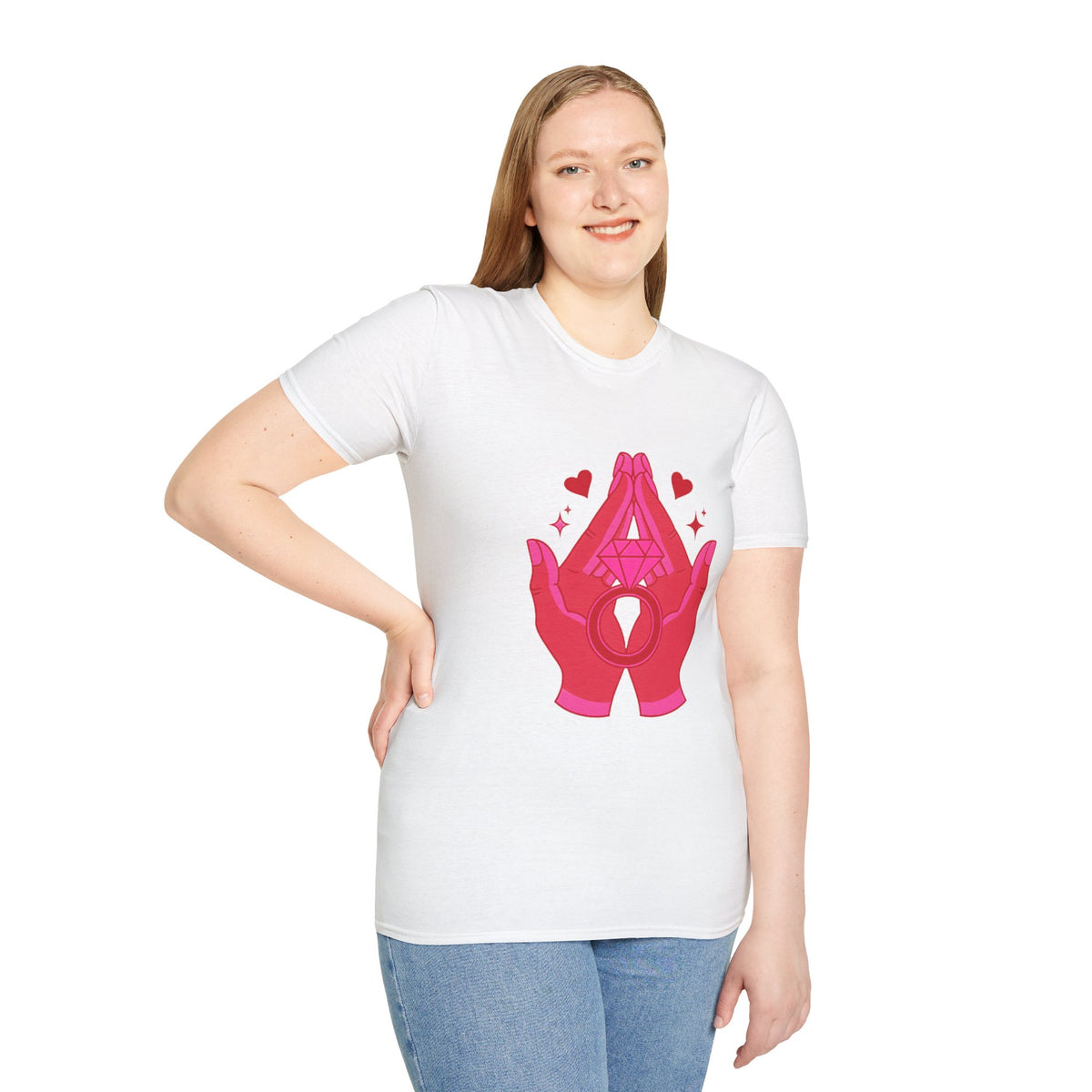 Manifested Hands Graphic T-Shirt — Pink Prayer Hands with Hearts - Trending Now - September 2026