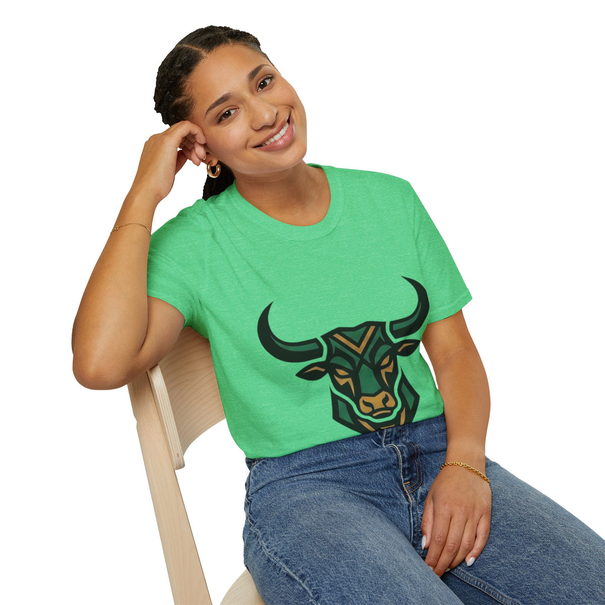 Taurus Bull Head T-Shirt — Geometric Tribal Bull Graphic Tee
