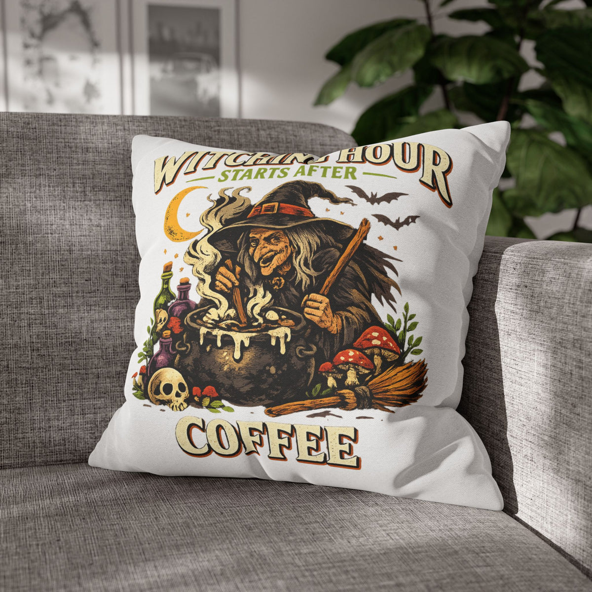 Halloween Witch Coffee Pillowcase