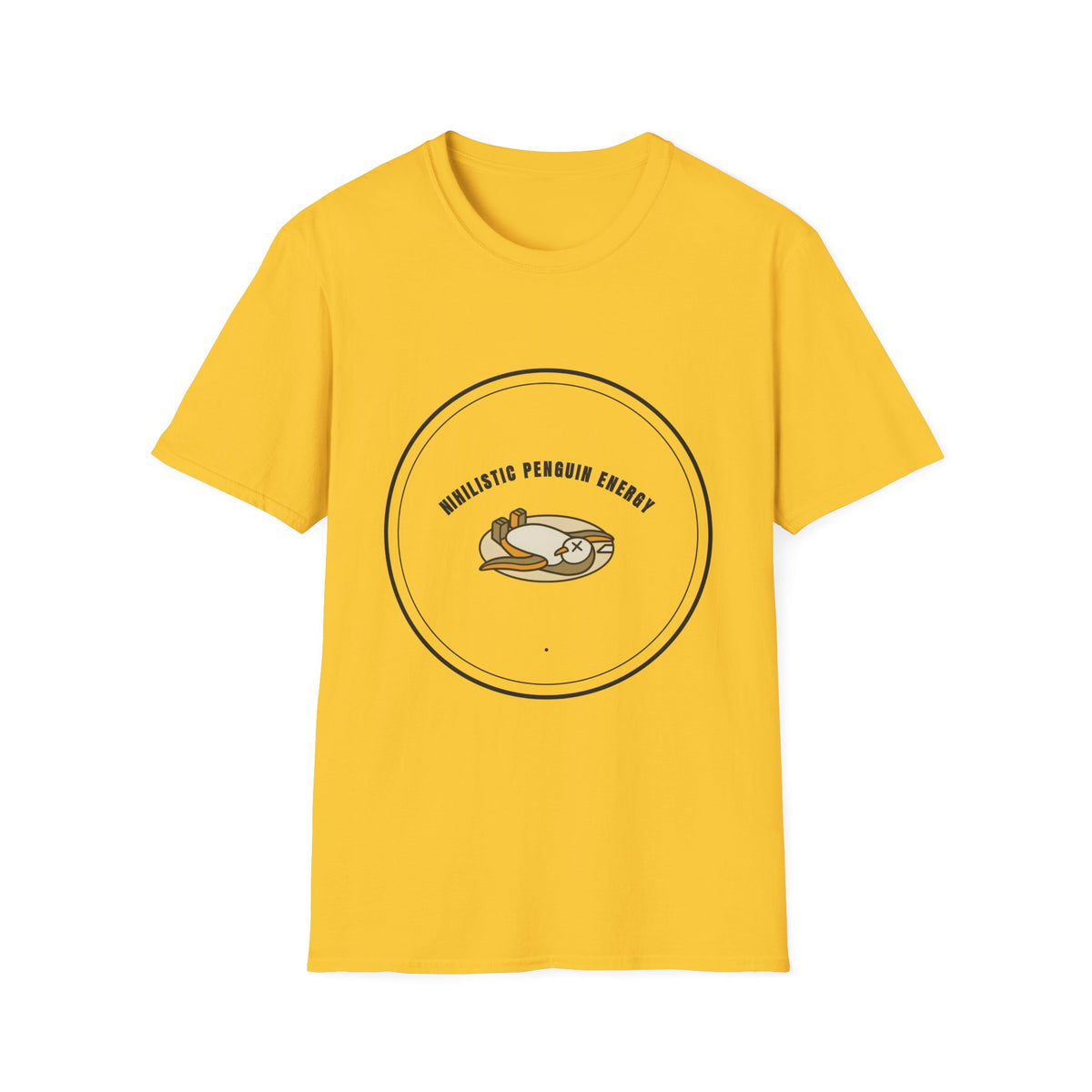Nihilistic Penguin Energy T-Shirt — Cute Sloth-Like Penguin Graphic Tee - Trending Now - September 2026
