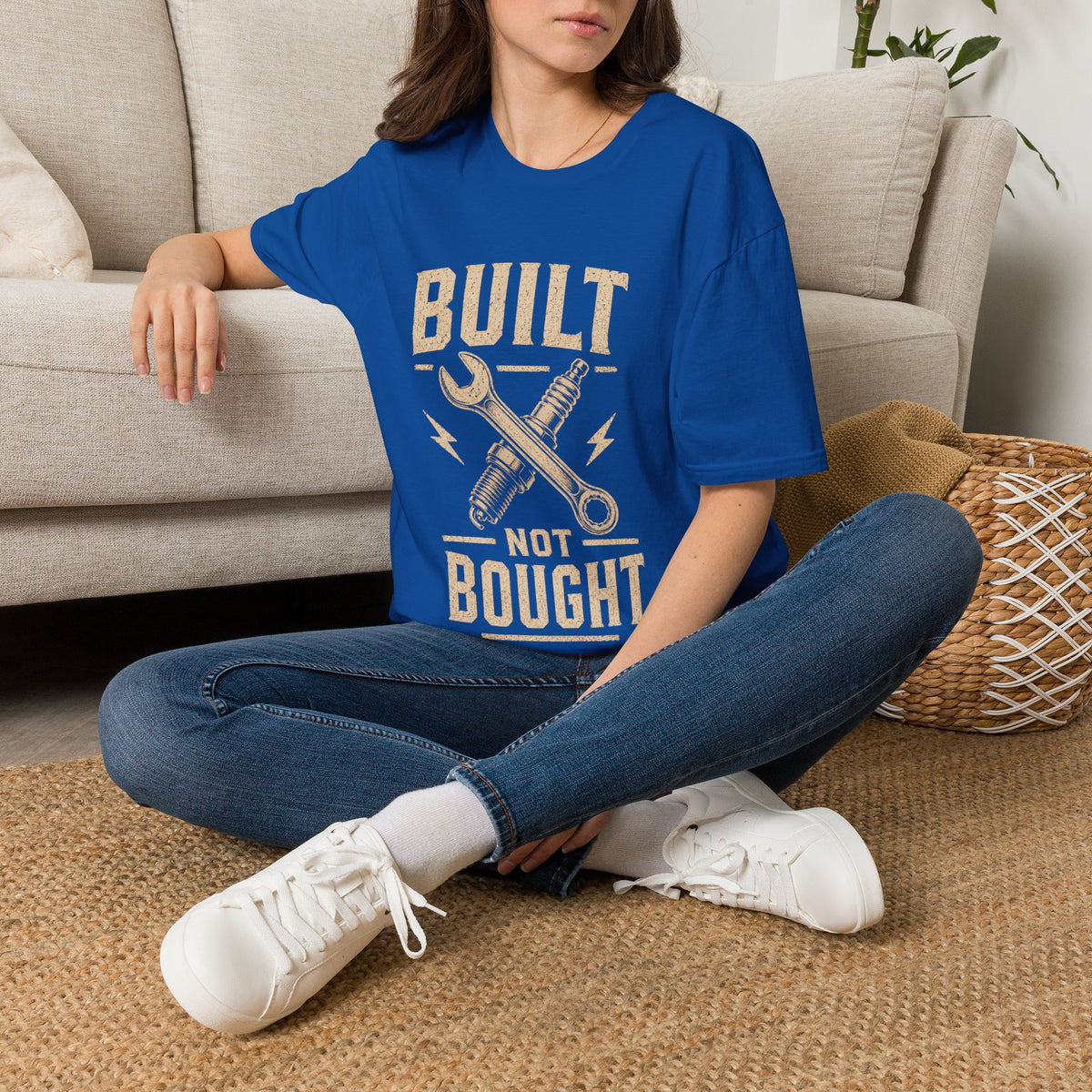 Built Not Bought T-Shirt — Vintage Mechanic DIY Garage Tee