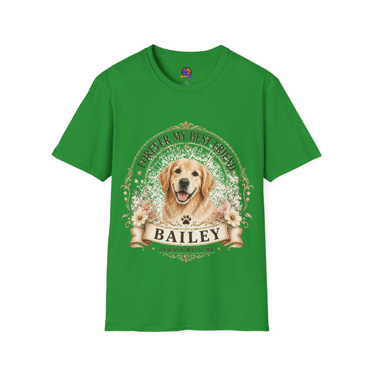 Forever My Best Friend Dog T-Shirt — Personalized Pet Name Golden Retriever Tee
