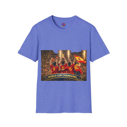 Spain World Cup Champions T‑Shirt — Soccer Trophy Celebration Tee